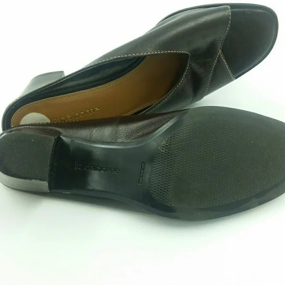 LIZ CLAIBORNE l Brown Leather Mules - Picture 7 of 8